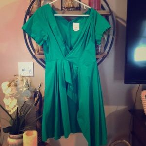 Green dress, zip up in back